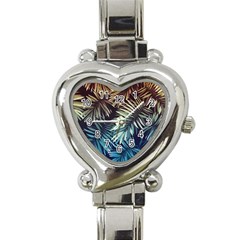 Tropical Leaves Heart Italian Charm Watch by goljakoff