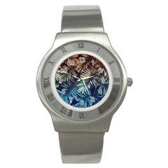 Tropical Leaves Stainless Steel Watch by goljakoff