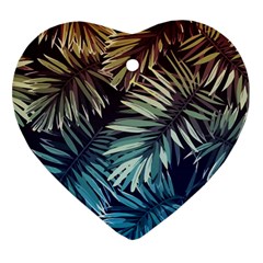 Tropical Leaves Heart Ornament (two Sides) by goljakoff