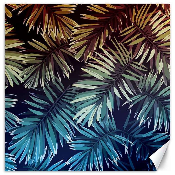 Tropical leaves Canvas 16  x 16 