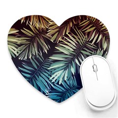 Tropical Leaves Heart Mousepads by goljakoff