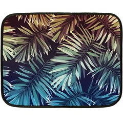 Tropical Leaves Fleece Blanket (mini) by goljakoff