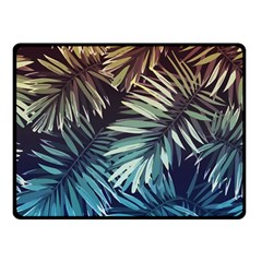 Tropical Leaves Fleece Blanket (small) by goljakoff