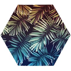 Tropical Leaves Wooden Puzzle Hexagon by goljakoff