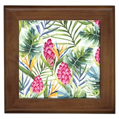 Tropical flowers Framed Tile