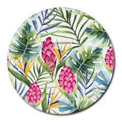 Tropical Flowers Round Mousepads by goljakoff