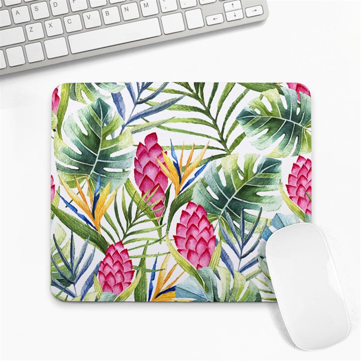 Tropical flowers Large Mousepads