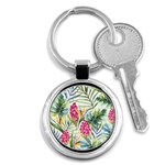 Tropical flowers Key Chain (Round) Front