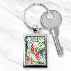 Tropical Flowers Key Chain (rectangle) by goljakoff