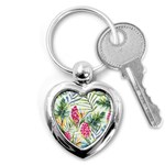 Tropical flowers Key Chain (Heart) Front