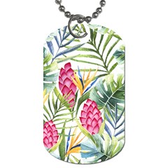 Tropical Flowers Dog Tag (one Side) by goljakoff