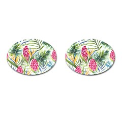 Tropical flowers Cufflinks (Oval)