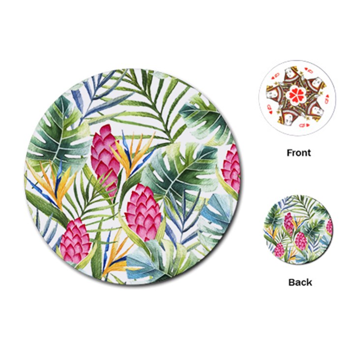 Tropical flowers Playing Cards Single Design (Round)