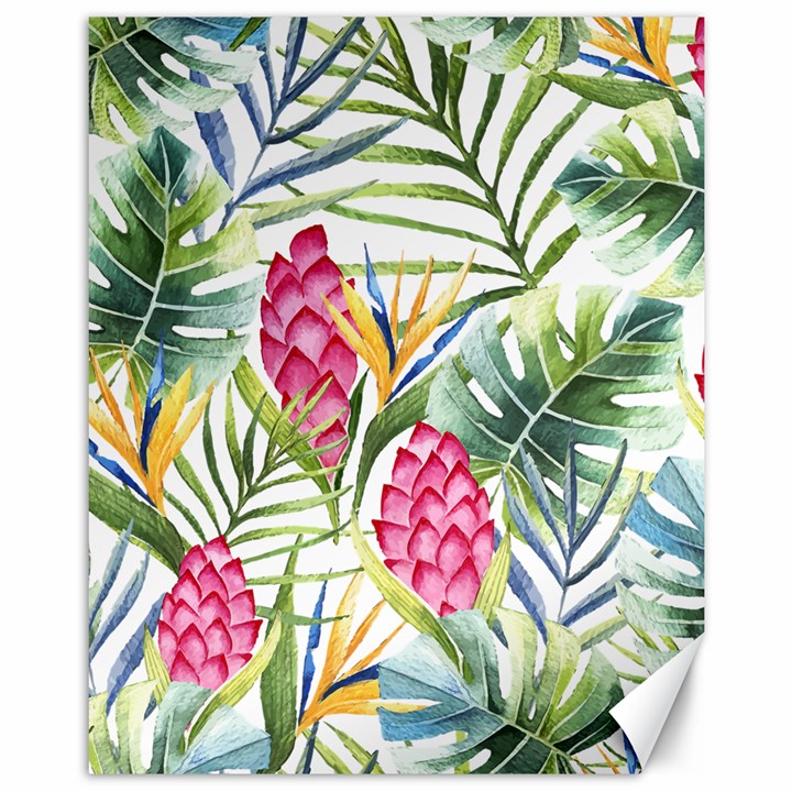 Tropical flowers Canvas 11  x 14 