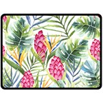 Tropical flowers Fleece Blanket (Large)  80 x60  Blanket Front