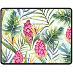 Tropical flowers Fleece Blanket (Medium)  60 x50  Blanket Front