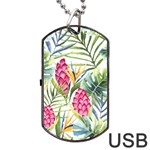 Tropical flowers Dog Tag USB Flash (One Side) Front