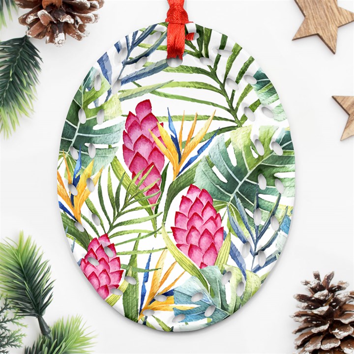 Tropical flowers Ornament (Oval Filigree)