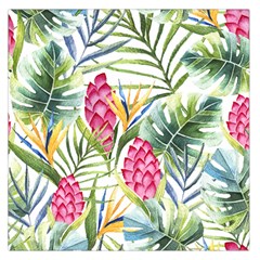 Tropical flowers Large Satin Scarf (Square)