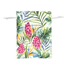 Tropical flowers Lightweight Drawstring Pouch (L)