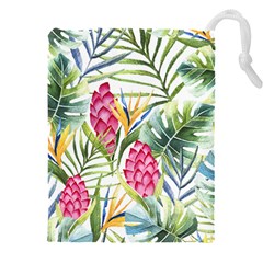 Tropical Flowers Drawstring Pouch (4xl) by goljakoff