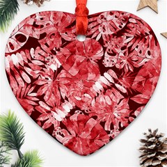 Red Leaves Heart Ornament (two Sides) by goljakoff