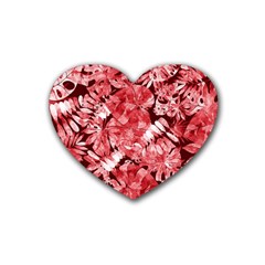 Red Leaves Rubber Coaster (heart)  by goljakoff