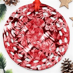 Red Leaves Ornament (round Filigree) by goljakoff