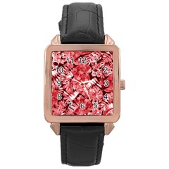 Red Leaves Rose Gold Leather Watch  by goljakoff