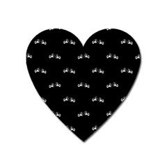 Black And White Boxing Motif Pattern Heart Magnet by dflcprintsclothing