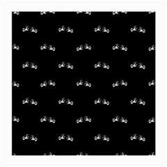 Black And White Boxing Motif Pattern Medium Glasses Cloth (2 Sides) by dflcprintsclothing