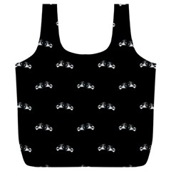 Black And White Boxing Motif Pattern Full Print Recycle Bag (xxxl)