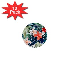 Tropical Flowers 1  Mini Buttons (10 Pack)  by goljakoff