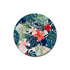 Tropical Flowers Rubber Coaster (round)  by goljakoff