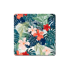 Tropical Flowers Square Magnet by goljakoff