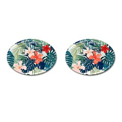 Tropical Flowers Cufflinks (oval) by goljakoff