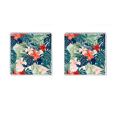 Tropical Flowers Cufflinks (square) by goljakoff