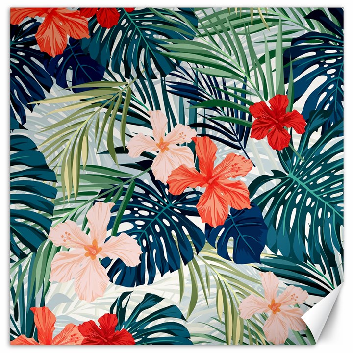 Tropical flowers Canvas 12  x 12 