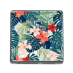 Tropical Flowers Memory Card Reader (square 5 Slot) by goljakoff