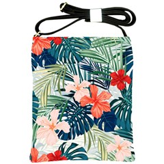 Tropical Flowers Shoulder Sling Bag by goljakoff