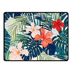 Tropical Flowers Fleece Blanket (small) by goljakoff