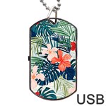 Tropical flowers Dog Tag USB Flash (One Side) Front