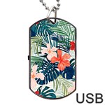 Tropical flowers Dog Tag USB Flash (Two Sides) Back