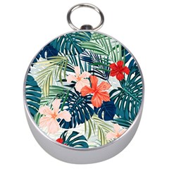 Tropical Flowers Silver Compasses by goljakoff