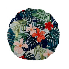 Tropical Flowers Standard 15  Premium Flano Round Cushions by goljakoff