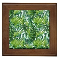 Green Leaves Framed Tile by goljakoff