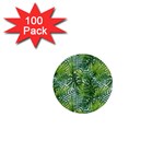 Green leaves 1  Mini Buttons (100 pack)  Front