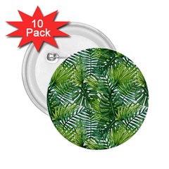 Green Leaves 2 25  Buttons (10 Pack)  by goljakoff