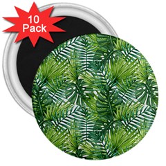 Green Leaves 3  Magnets (10 Pack)  by goljakoff