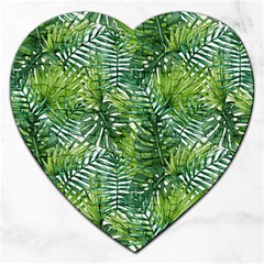 Green Leaves Jigsaw Puzzle (heart) by goljakoff